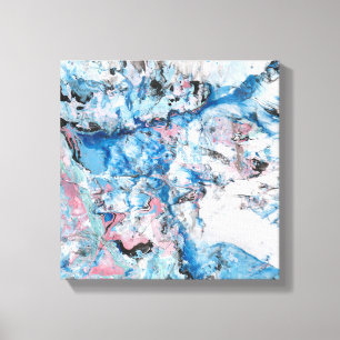 Modern Abstract Art Pink Blue White Trendy Canvas Print