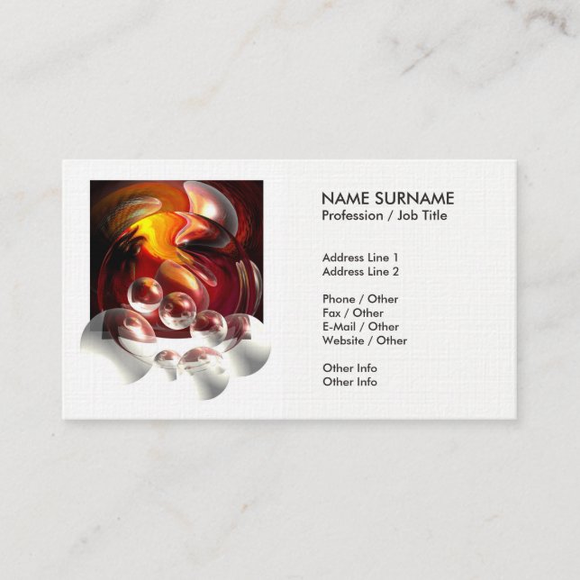 Modern Abstract Art Professional Artwork Linen Business Card (Front)