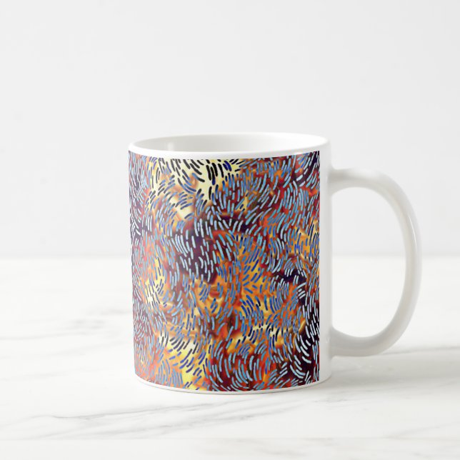 Modern Abstract Art Red Yellow Black Coffee Mug (Right)