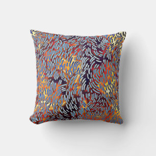 Modern Abstract Art Red Yellow Black Throw Pillow