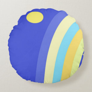 modern abstract art round pillow