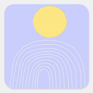 modern abstract art square sticker