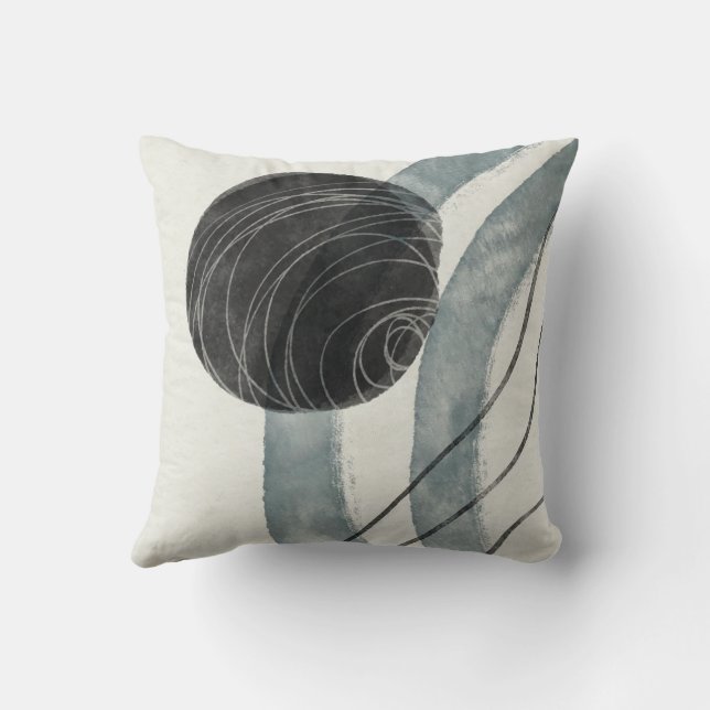 Modern Abstract Art Throw Pillow (Back)