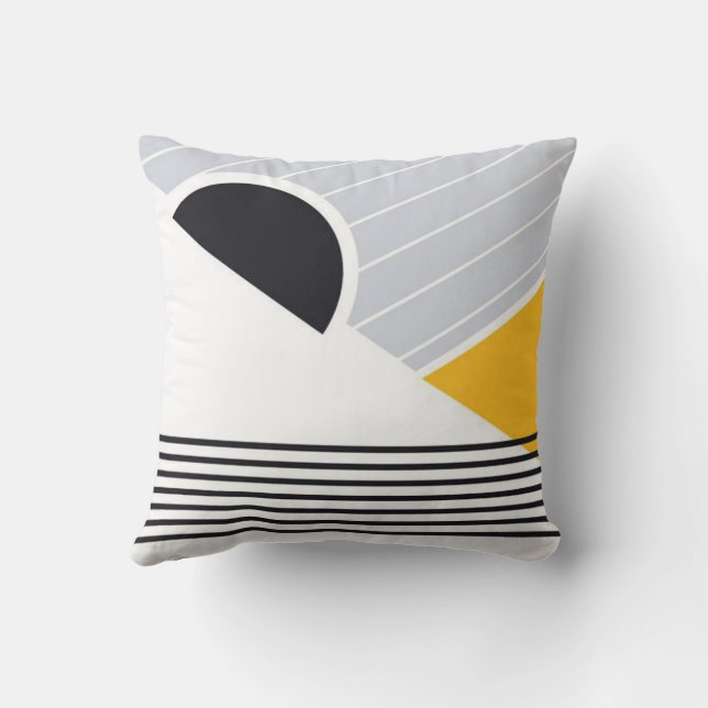 Modern Abstract Art Throw Pillow (Back)