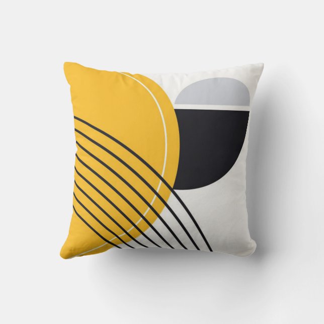 Modern Abstract Art Throw Pillow (Back)
