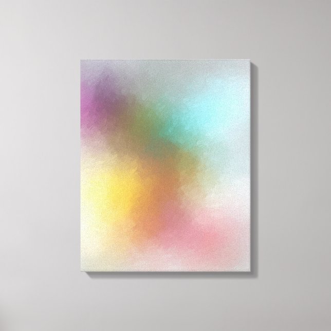 Modern Abstract Art Trendy Red Yellow Blue Purple Canvas Print (Front)