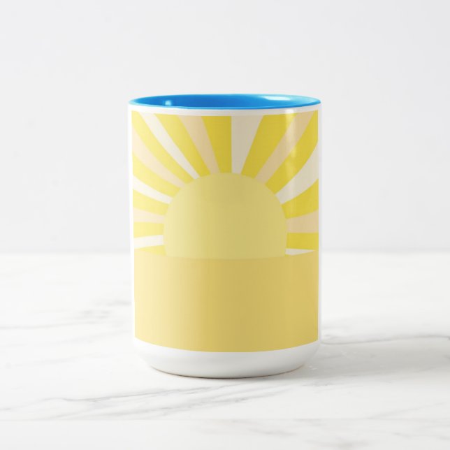 modern abstract art Two-Tone coffee mug (Center)