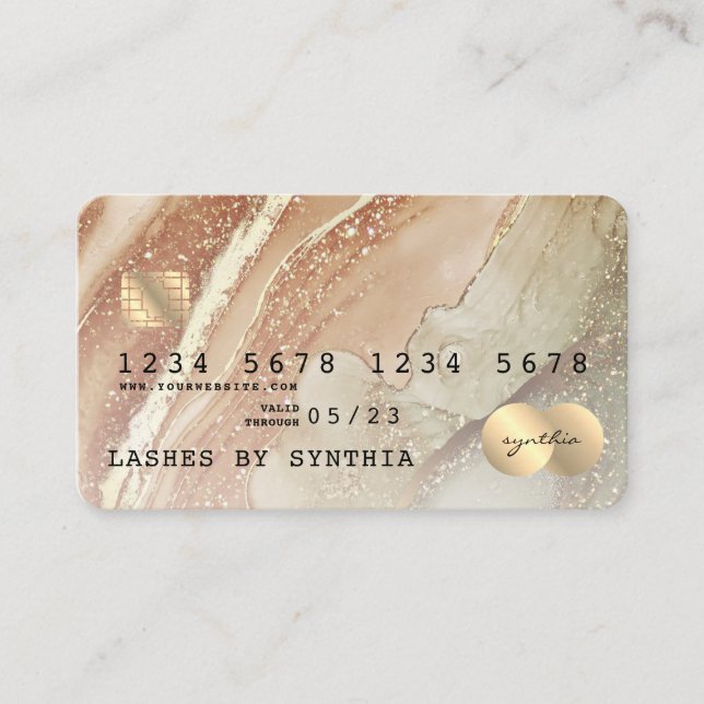 Modern Abstract Art Watercolor Credit Card Style (Front)