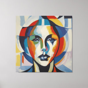 Modern abstract art Woman face Canvas Print