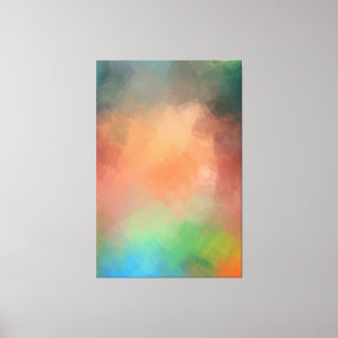 Modern Abstract Art Yellow Red Blue Green Colourfu Canvas Print