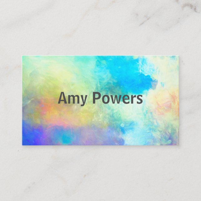 modern abstract artistic watercolor design business card (Front)