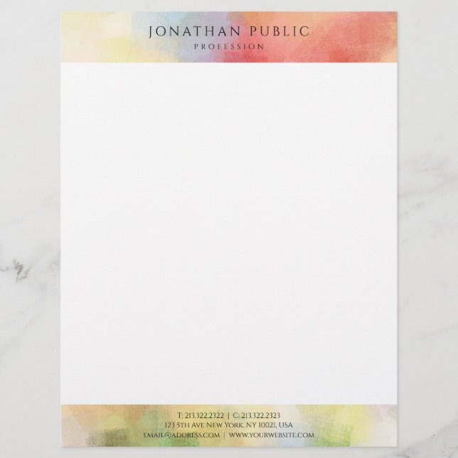 Modern Abstract Artwork Elegant Cool Template Letterhead (Front)
