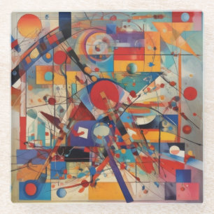Modern Abstract Artwork Glass Coaster