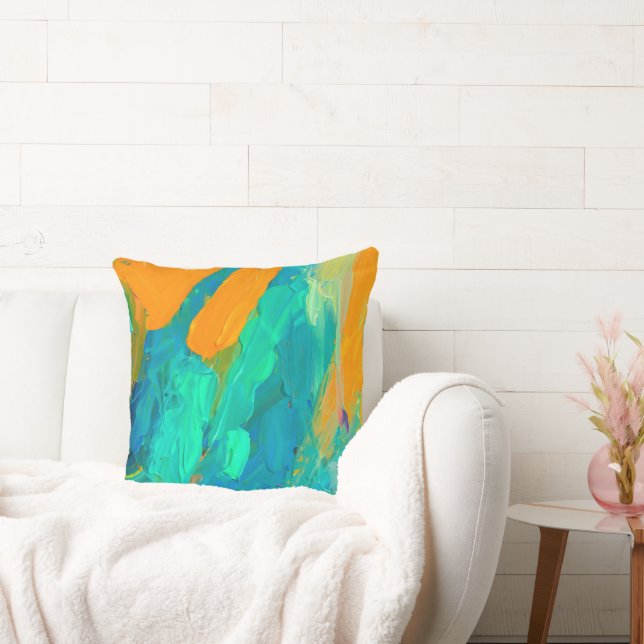 Modern Abstract Artwork Throw Pillow (Couch)