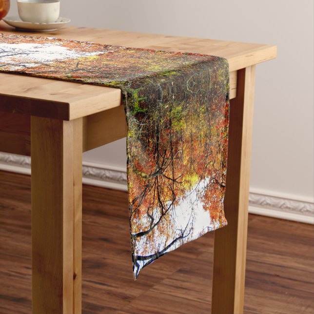 Modern Abstract Autumn Leaves/Trees Table Runner (In Situ)