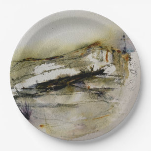 Modern Abstract Autumn watercolour   Paper Plate