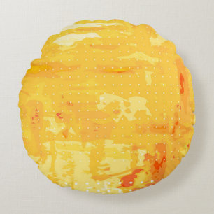 Modern abstract background of bright brush strokes round pillow