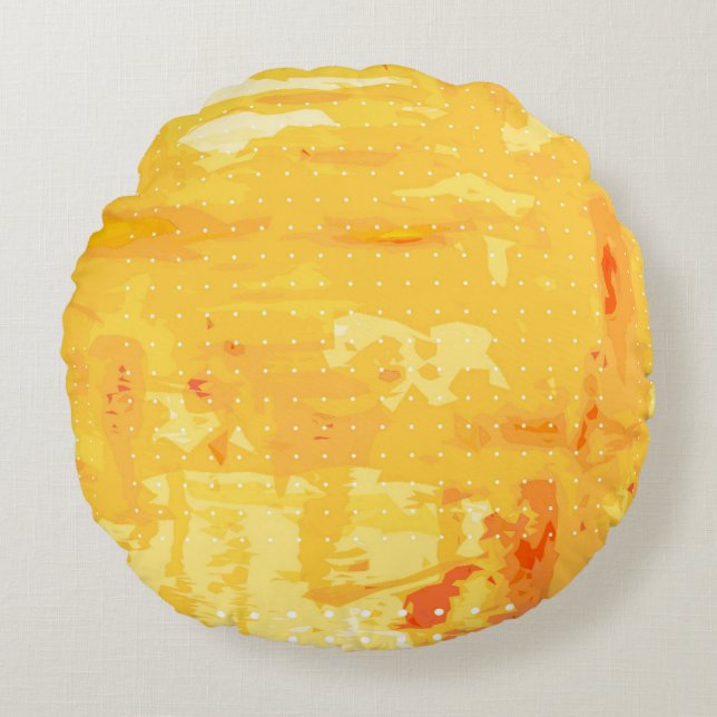 Modern abstract background of bright brush strokes round pillow (Front)