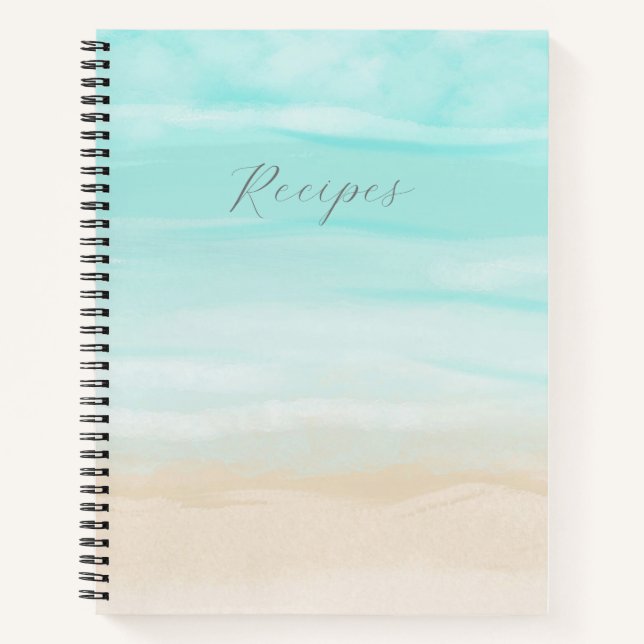 Modern Abstract Beach Recipe Book (Front)