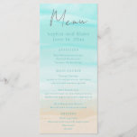 Modern Abstract Beach Wedding Menu<br><div class="desc">Introducing our exquisite Abstract Beach Wedding Menu, the perfect addition to your beach-themed reception. With its trendy and stunning abstract beach design, this menu adds a touch of elegance and style to your dining experience. The front of the menu features a captivating abstract depiction of the beach, inspired by the...</div>