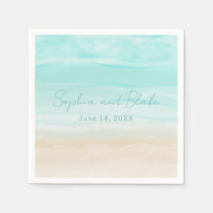 Modern Abstract Beach Wedding Napkin