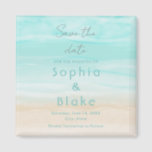 Modern Abstract Beach Wedding Save the Date Magnet<br><div class="desc">Introducing our exquisite Abstract Beach Wedding Save the Date Magnet, the perfect way to ensure your loved ones remember your upcoming beach-themed celebration. Combining the convenience of a magnet with a captivating abstract beach design, this save the date invitation is a practical and memorable keepsake for your guests. The front...</div>