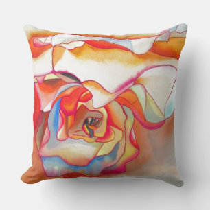 Modern abstract begonia watercolour art throw pillow