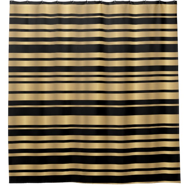Modern Abstract Black and Gold Striped (Front)