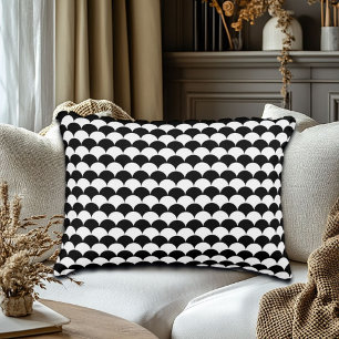 Modern Abstract Black and White Accent Pillow