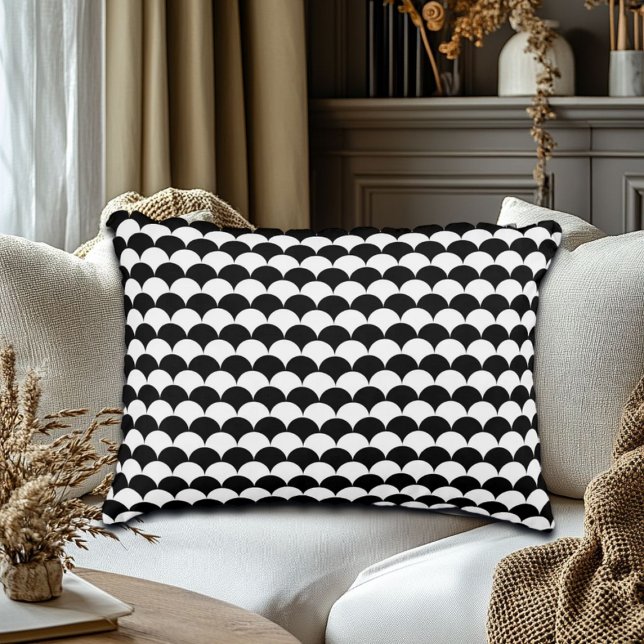 Modern Abstract Black and White Accent Pillow (Creator Uploaded)