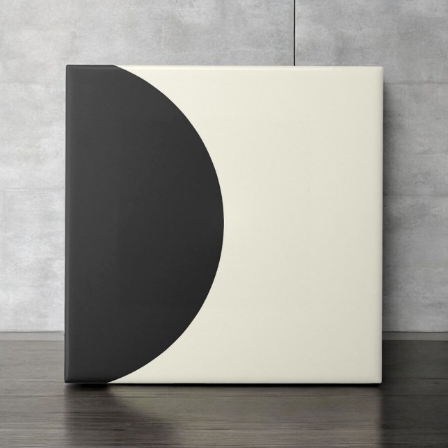 Modern Abstract Black and White Geometric Circle Tile (Creator Uploaded)