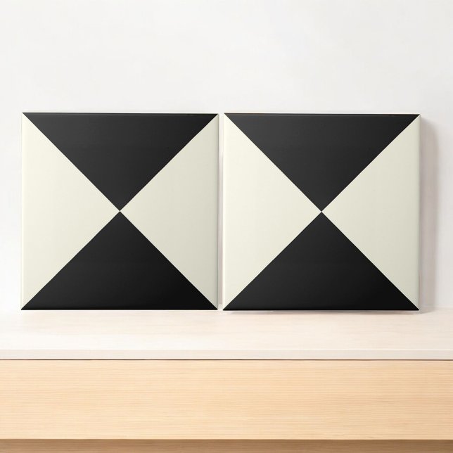 Modern Abstract Black and White Geometric Triangle Tile (Creator Uploaded)