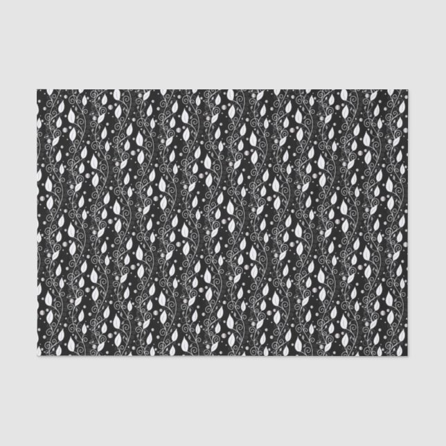 Modern abstract black and white ink illustration tissue paper (Front)