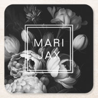 Modern Abstract Black and white painterly flowers