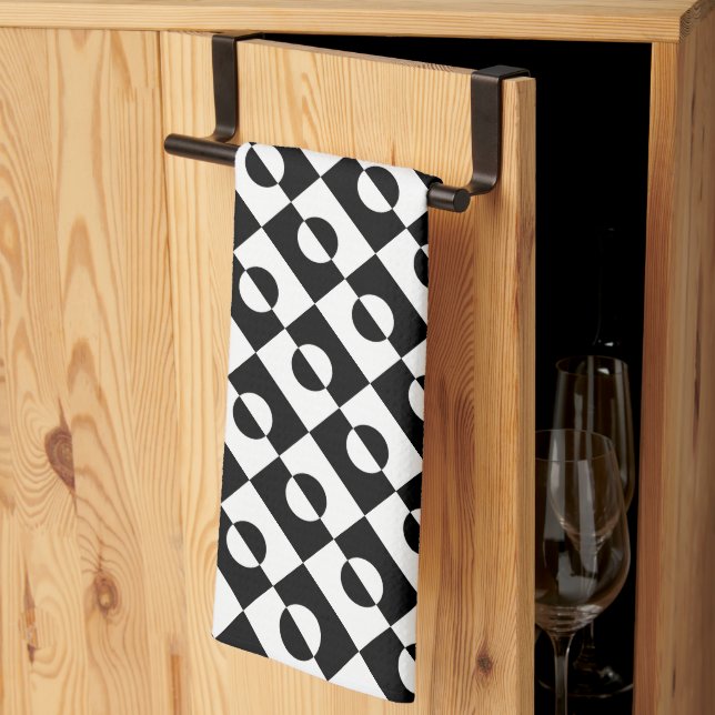 Modern Abstract Black and White Pattern | Kitchen Towel (Thirds Fold)