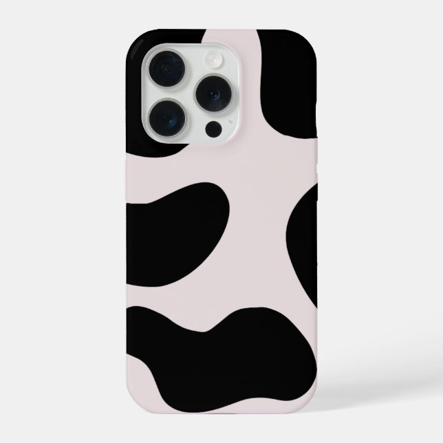 Modern Abstract Black Blob Pattern Phone Case  (Back)