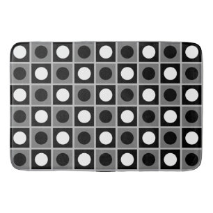 Modern Abstract Black Grey & White Bath Mat