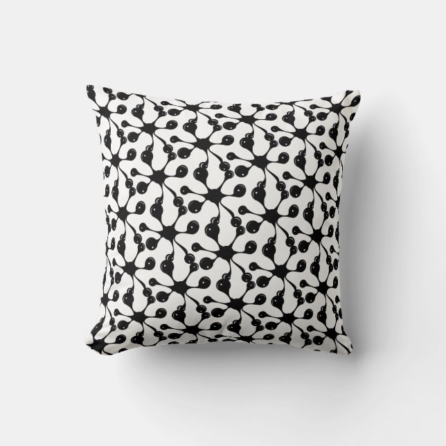 Modern abstract black pattern throw pillow (Front)