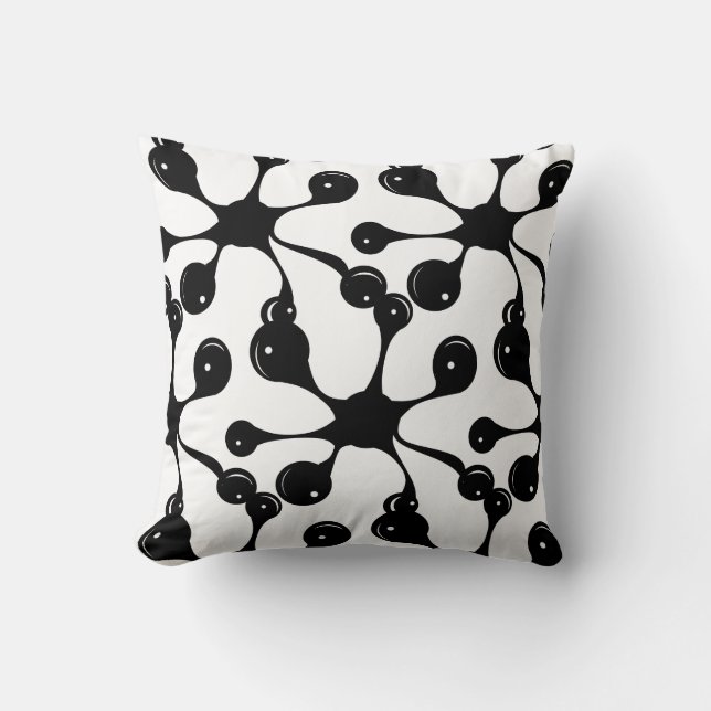 Modern abstract black pattern throw pillow (Front)