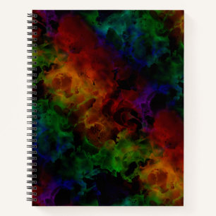 Modern Abstract Black Rainbow Notebook