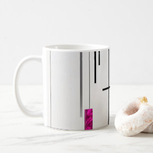Modern Abstract Black Silver Fuschia Coffee Mug