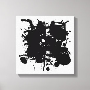Modern Abstract Black Spots Canvas Print