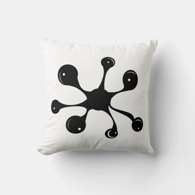 Modern abstract black stain throw pillow (Front)