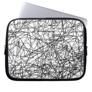 modern abstract black white artistic pattern laptop sleeve