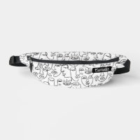 Modern Abstract Black White Face Line Pattern
