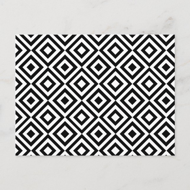 Modern abstract black white geometric pattern postcard (Front)