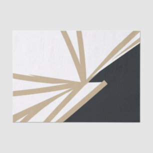 Modern Abstract Black White Golden Tissue Paper
