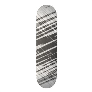 Modern abstract black white stripes pattern skateboard