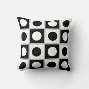 Modern Abstract Black & White Throw Pillow