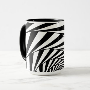 Modern Abstract Black & White Wavy Art Mug